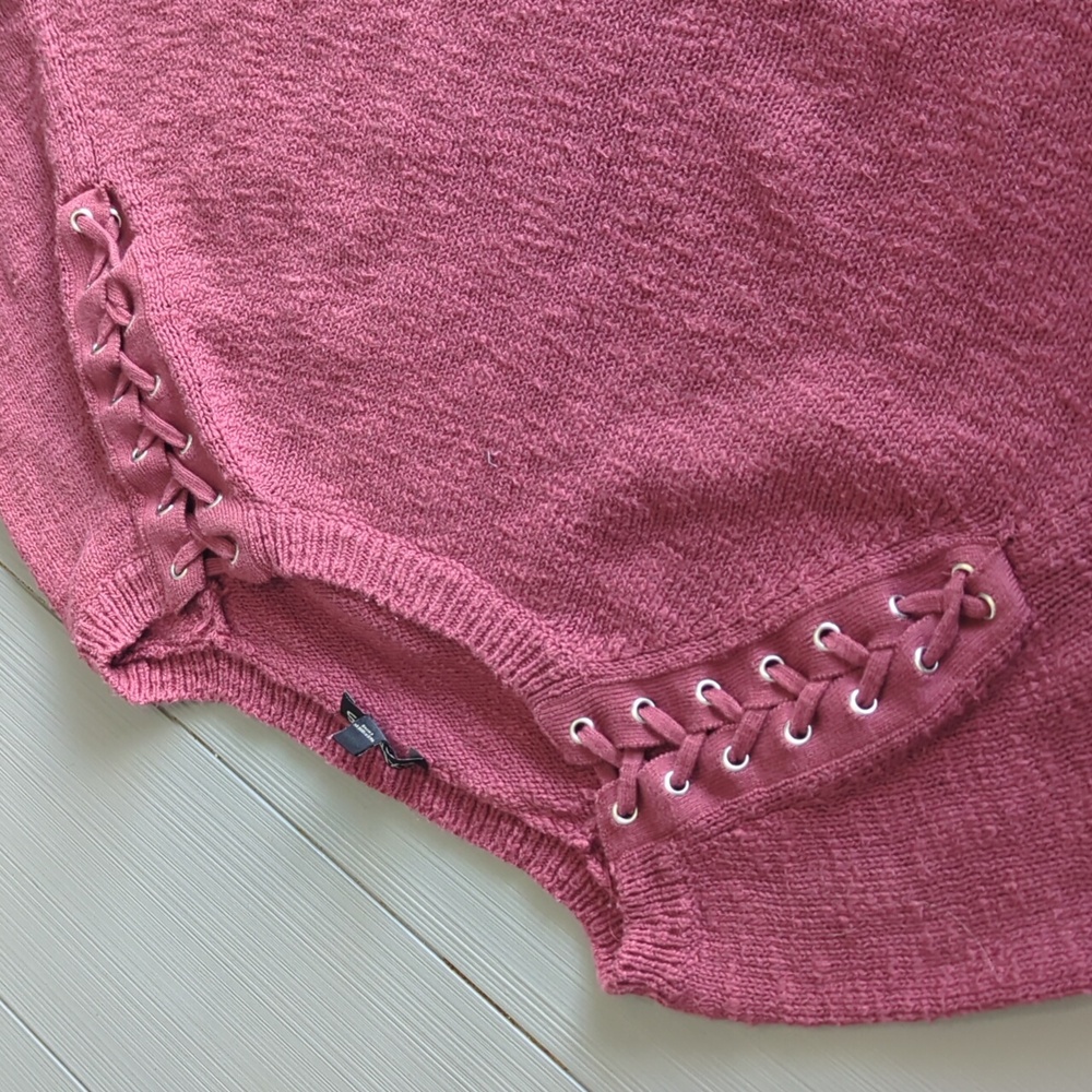 Express Women's Crew Neck Pink/Mauve/ Rose Tie Details Sweater Small S - Picture 3 of 6